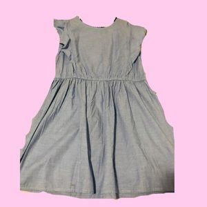 Girls blue dress with ruffles on sleeve